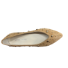 UPPER CLASS ballerina camoscio miele con borchie dorate a punta 4101 MADE IN ITALY