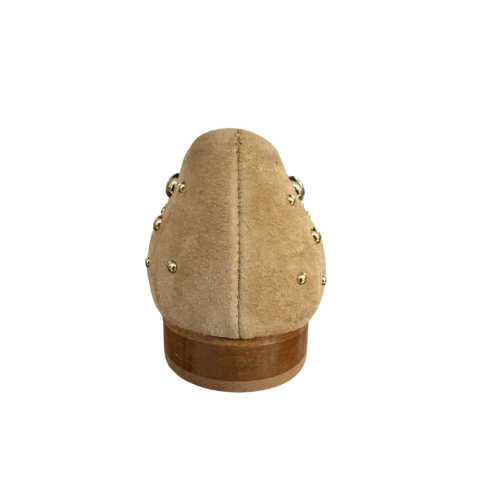 UPPER CLASS ballerina camoscio miele con borchie dorate a punta 4101 MADE IN ITALY