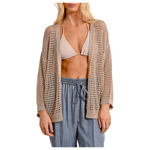 MOLLY BRACKEN cardigan donna maglia a rete LA1711DP 97% acrilico 3% poliestere