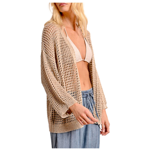 MOLLY BRACKEN cardigan donna maglia a rete LA1711DP 97% acrilico 3% poliestere