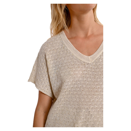 MOLLY BRACKEN women's boxy knitted sweater beige LA1729DP 100% polyester
