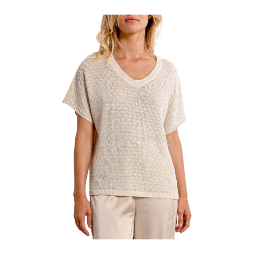 MOLLY BRACKEN women's boxy knitted sweater beige LA1729DP 100% polyester