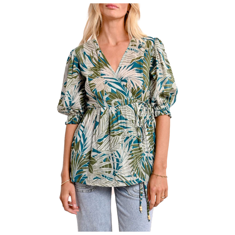 MOLLY BRACKEN blusa donna con polso elastico Z601DE 100% cotone