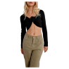 MOLLY BRACKEN women's short bolero with applied flower E1727DP 72% viscose 28% polyester