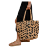 MOLLY BRACKEN women's bag biscuit black animalier print 100% jute
