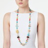 SODINI Long necklace with a thread of colorful chained elements Partenope 551713