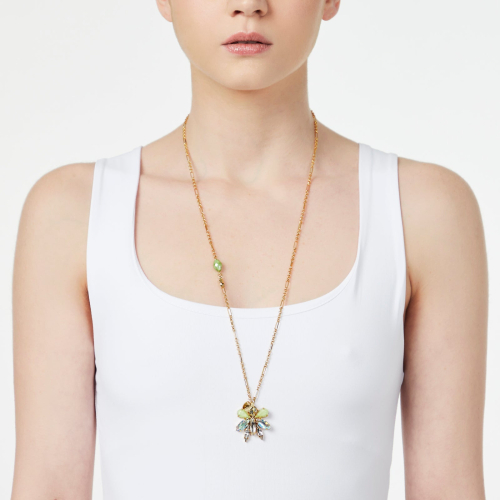 SODINI Long necklace with insect pendant Flora Multicolor 331195