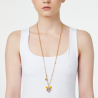 SODINI Long oval link necklace with hanging insect Flora Multicolor 331196