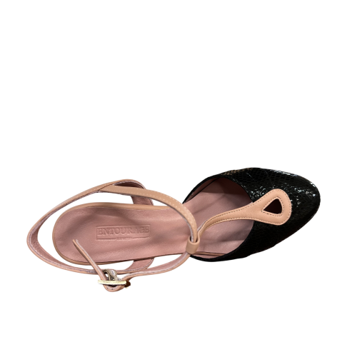 ENTOURAGE ILLIMITED women's bimaterial shoe powder/black LUCREZIA MADE IN ITALY