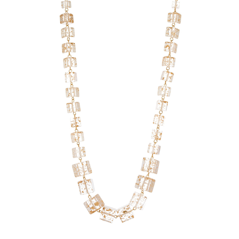 SODINI Collana lunga a dimensioni variegate Kaaba Bianco/Oro 832109D