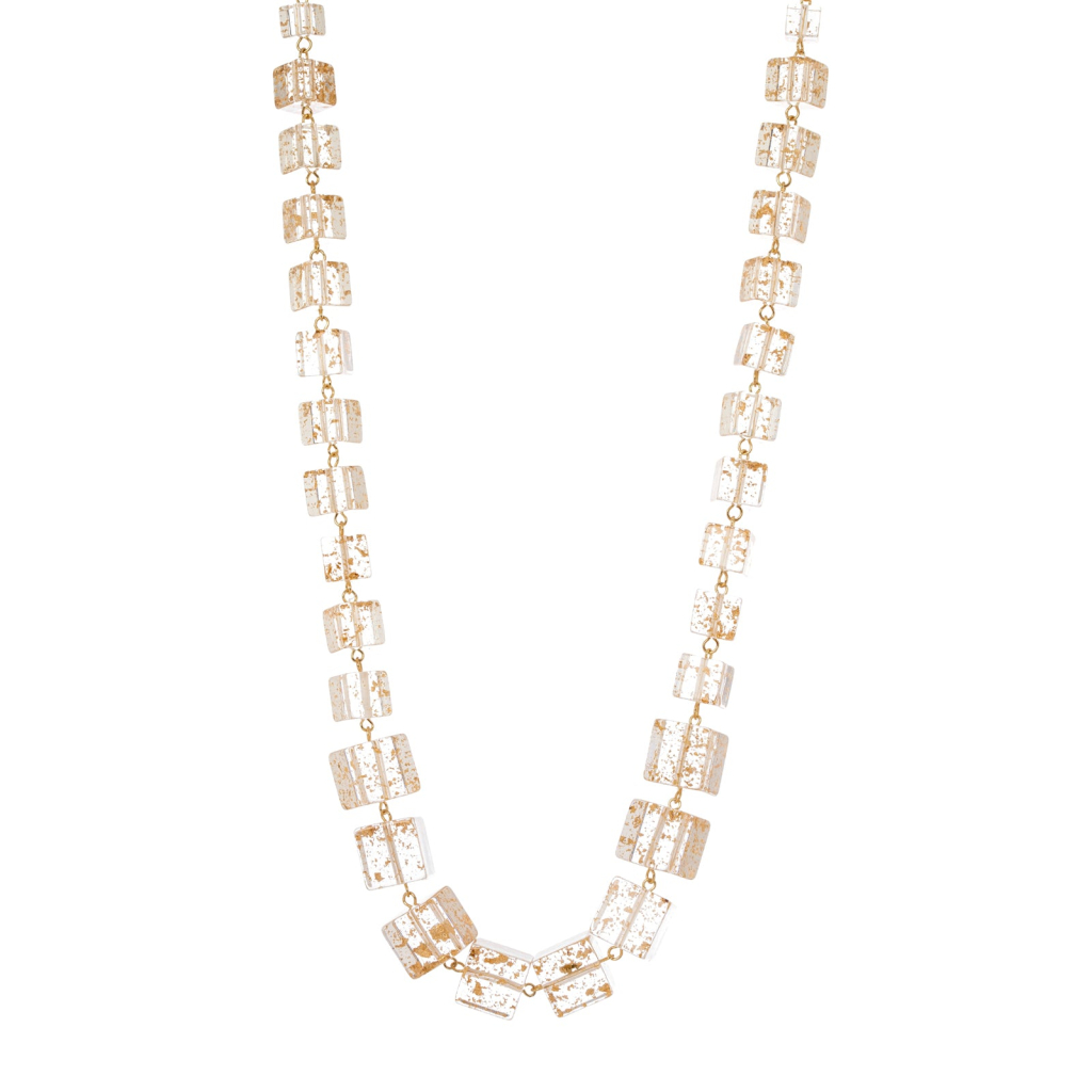 SODINI Long necklace with various sizes Kaaba White/Gold 832109D