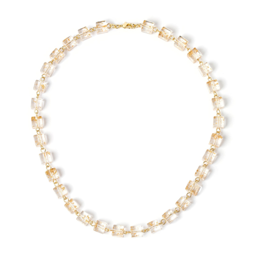 SODINI Collana corta a piccoli cubi Kaaba 832105D Bianco/oro