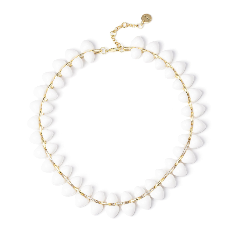 SODINI Short Necklace with Double Thread Cocoon White 853031A