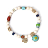 SODINI Bracciale elastico con cilindretti decorati e pendente a semisfera Partenope 551761