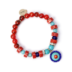 SODINI Bracciale elastico boule, cerchietti e charm artistico Partenope  551755