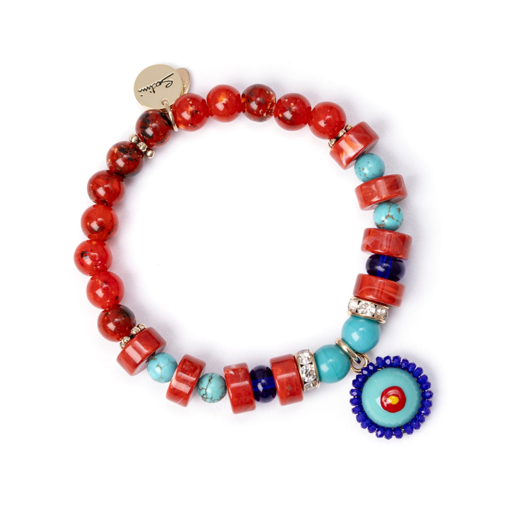 SODINI Elastic bracelet boule, circles and artistic charm Partenope 551755
