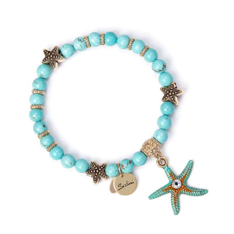 SODINI Elastic bracelet with starfish pendant Partenope Turquoise 551764