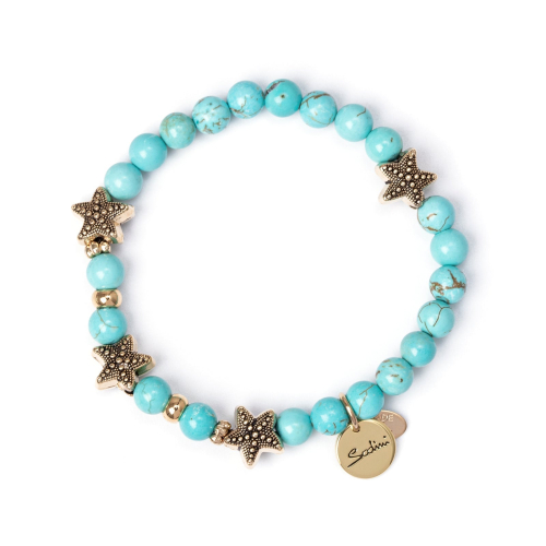 SODINI Elastic bracelet boule and mini starfish Partenope Turquoise 551766