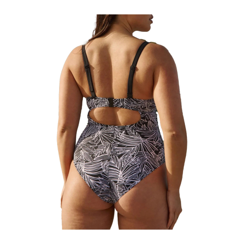 SANS COMPLEXE PARIS costume intero con ferretto coppa C nero/bianco con inserti neri 28AAM89