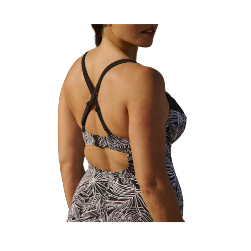 SANS COMPLEXE PARIS costume intero con ferretto coppa C nero/bianco con inserti neri 28AAM89