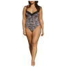 SANS COMPLEXE PARIS costume intero con ferretto coppa D nero/bianco con inserti ne