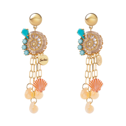 SODINI Orecchini chiocciolina e catenelle Ondina Multicolor 331256