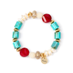 SODINI Bracciale elastico cilindretti e perline Ondina Multicolor 331252