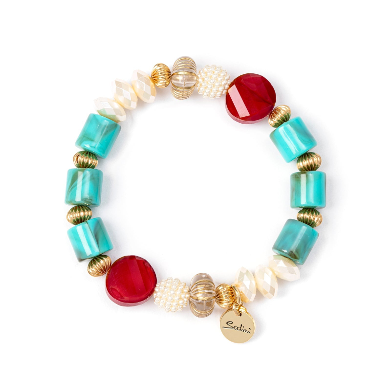 SODINI Bracciale elastico cilindretti e perline Ondina Multicolor 331252