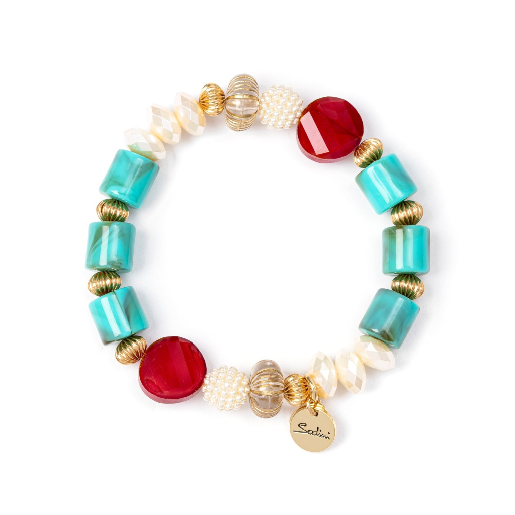 SODINI Bracciale elastico cilindretti e perline Ondina Multicolor 331252 SODINI Bracciale elastico cilindretti e perline Ondina Multicolor 331252