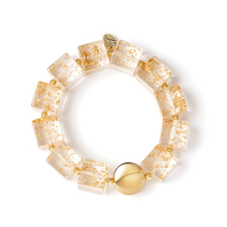 SODINI Bracciale elastico a grandi cubi Kaaba Bianco 832111D