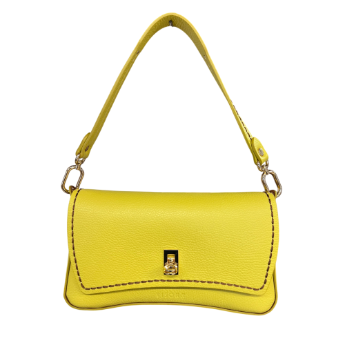 VISONA’ borsa donna a spalla impunture in tinta 24803 CALIFORNIA MADE IN ITALY