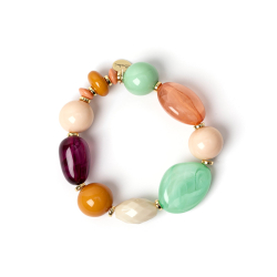SODINI Bracciale elastico boule ed elementi traslucidi Chantal Multicolor 832147