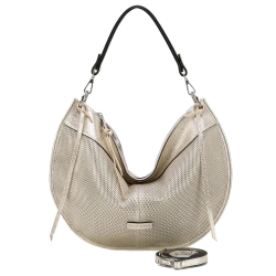 RIPANI Borsa a Spalla LIU L Platino con tracolla aggiuntiva MADE IN ITALY