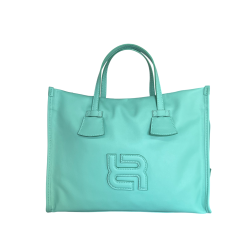 RIPANI borsa donna acquamarina con logo in tinta  E621LL ALDA MADE IN ITALY