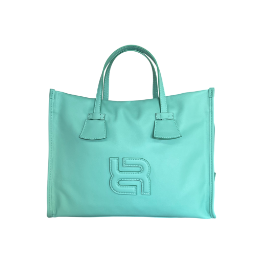 RIPANI borsa donna acquamarina con logo in tinta  E621LL ALDA MADE IN ITALY