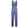 JUSTMINE women's palazzo jumpsuit with light blue/brick circles pattern E2715 1140 MADE IN ITALY