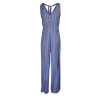 JUSTMINE women's palazzo jumpsuit with light blue/brick circles pattern E2715 1140 MADE IN ITALY