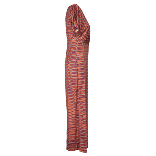 FEELING by JUSTMINE women's palazzo jumpsuit orange/purple/aqua pattern E2759 6106 MADE IN ITALY