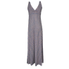 JUSTMINE abito donna lungo svasato fantasia geometrica blu/bianco/arancio E2769 1166 MADE IN ITALY