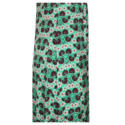 JUSTMINE abito donna lungo svasato fantasia floreale verde/rosa/bordeaux E2769 1136 MADE IN ITALY