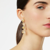 SODINI Kaaba White/Gold Two Cube and Ball Earrings 832117D