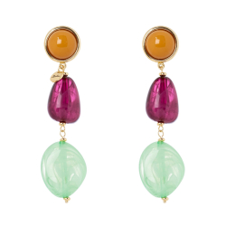 SODINI Orecchini con due elementi incatenati Chantal Multicolor 832152