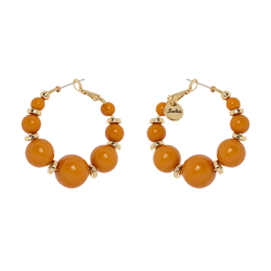 SODINI Orecchini a cerchio e boule degrade Chantal biscotto 832153TC