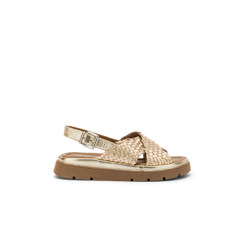 CARMENS sandalo donna laminato platino flat A55379 THEA TRESS 100% pelle