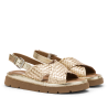 CARMENS sandalo donna laminato platino flat A55379 THEA TRESS 100% pelle