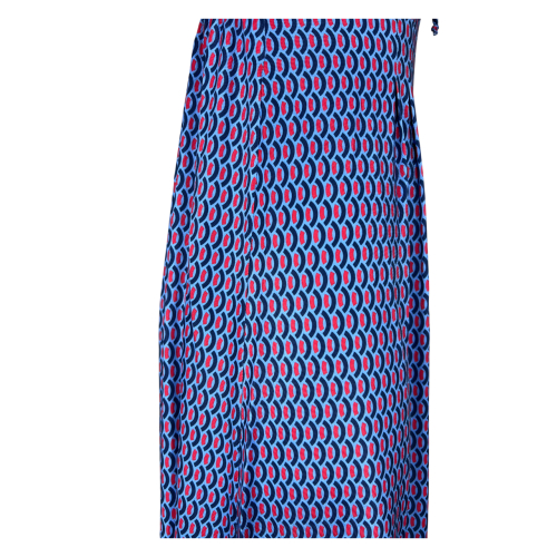 FEELING by JUSTMINE abito svasato azzurro/rosso/blu E2807 6106 KAFTANO CORTO MADE IN ITALY