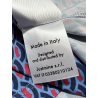FEELING by JUSTMINE abito svasato azzurro/rosso/blu E2807 6106 KAFTANO CORTO MADE IN ITALY