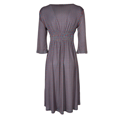 FEELING by JUSTMINE flared dress orange/aqua/purple E2807 6103 SHORT KAFTAN MADE IN ITALY