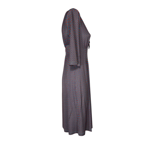 FEELING by JUSTMINE flared dress orange/aqua/purple E2807 6103 SHORT KAFTAN MADE IN ITALY