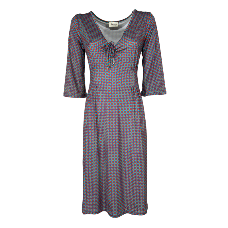 FEELING by JUSTMINE flared dress orange/aqua/purple E2807 6103 SHORT KAFTAN MADE IN ITALY
